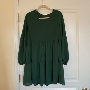 Fall emerald green dress